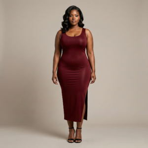 Eljay Nexus Dark Red Bodycon Dress
