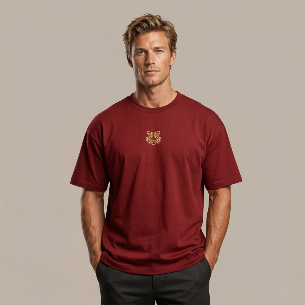 Eljay Nexus Tiger Embroidery Oversized Tee